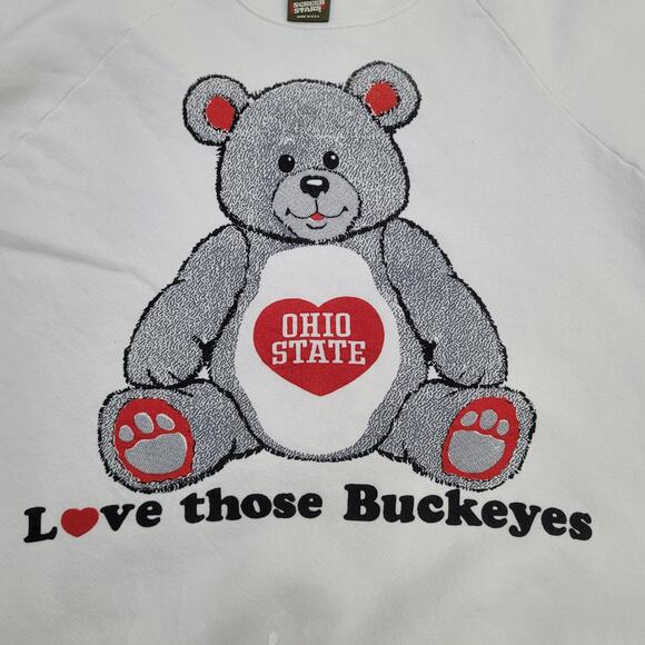 Vintage Ohio-State Buckeyes Sweatshirt Womens XL 22x23 Bear - Picture 12 of 16